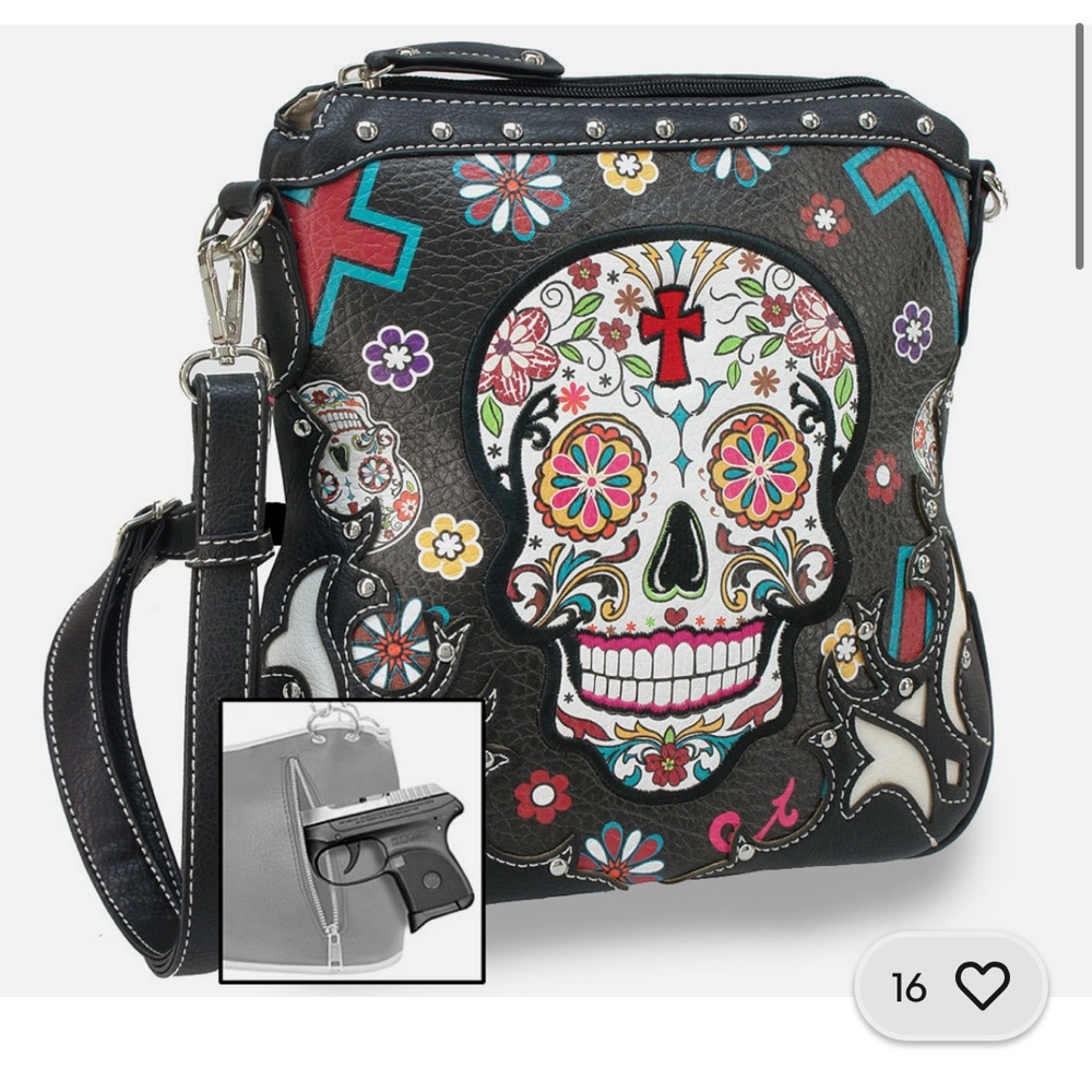 Sugar Skulls Design Concealed Carry Handbag -